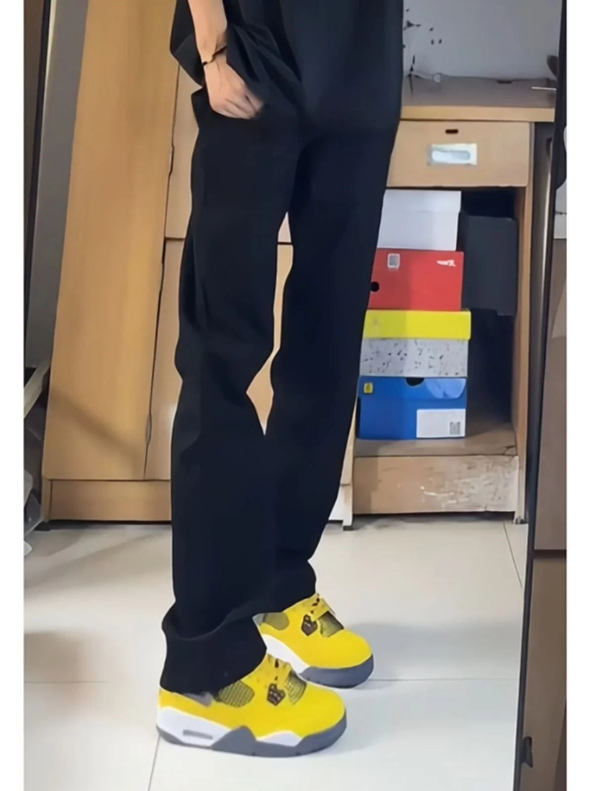 

Summer Slim Straight Men's Jeans Black Denim Thin Teenagers Fashionable American Retro Vibe Long Pants Casual Trendy Trousers