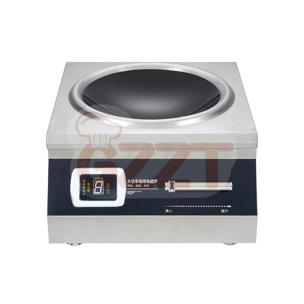 

Коммерческое кухонное оборудование, 8000 Вт, мощная трехфазная электрическая 380 В, вогнутая большая кастрюля, плоская электромагнитная плита