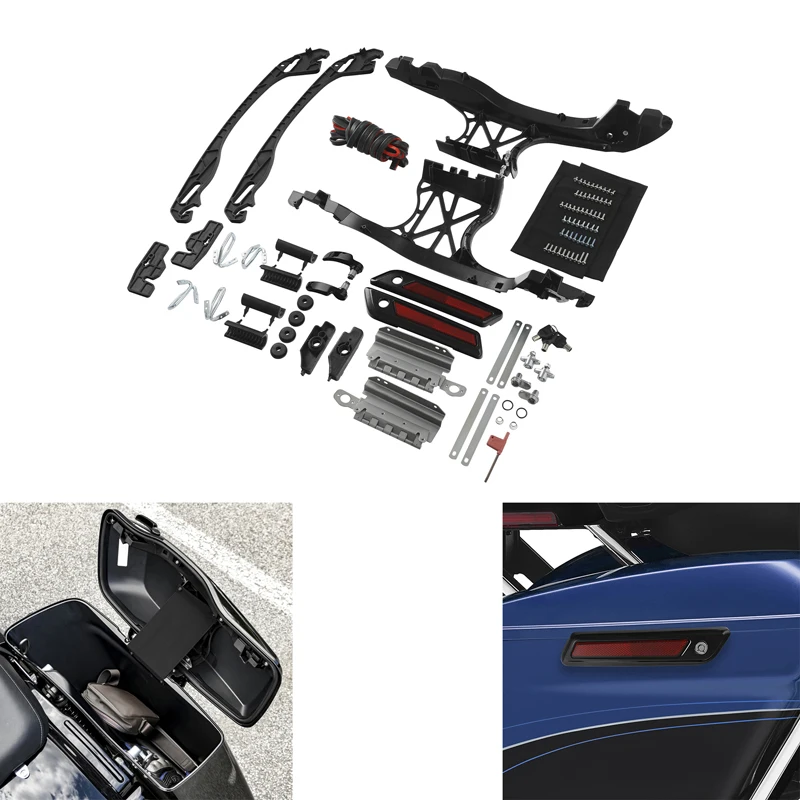 Hard Saddlebag Hardware Latch Lids Hinge Lock Kit For Harley Touring Road King Electra Street Glide 1993-2013 2014-2024