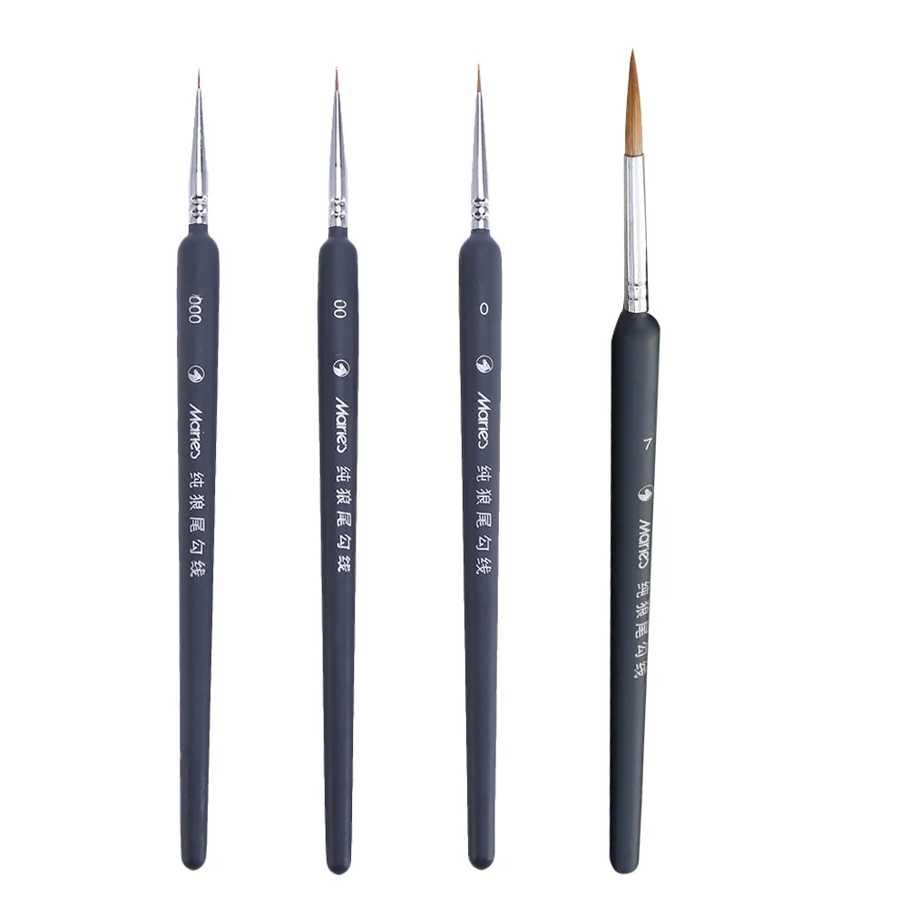 

4pcs Fine Detailing Paint Brushes Professional Miniature Detail Brush Set For Acrylic Watercolor Oil Painting Art Supplies