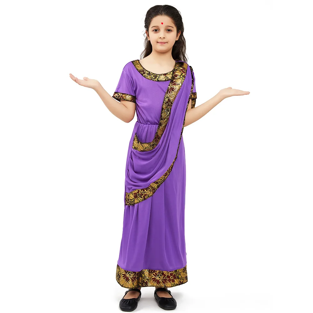 

Indian Girls Children Dress Up Princess Mexican Dresses for Dances Role-playing Costumes Halloween Cosplay Costumes Dance Dress