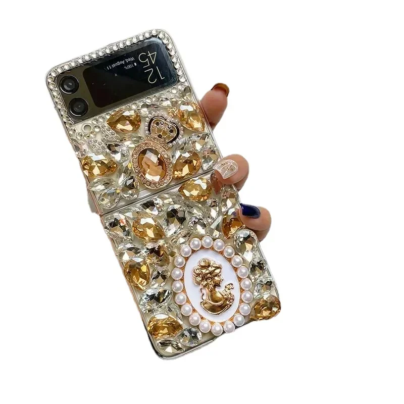 

Luxury Butterfly Sparkle Gems Crystal Bling Make-up Mirror Cases for Samsung Galaxy Z Flip 5 Z Flip 3 Z Flip 4 Diamond Cover