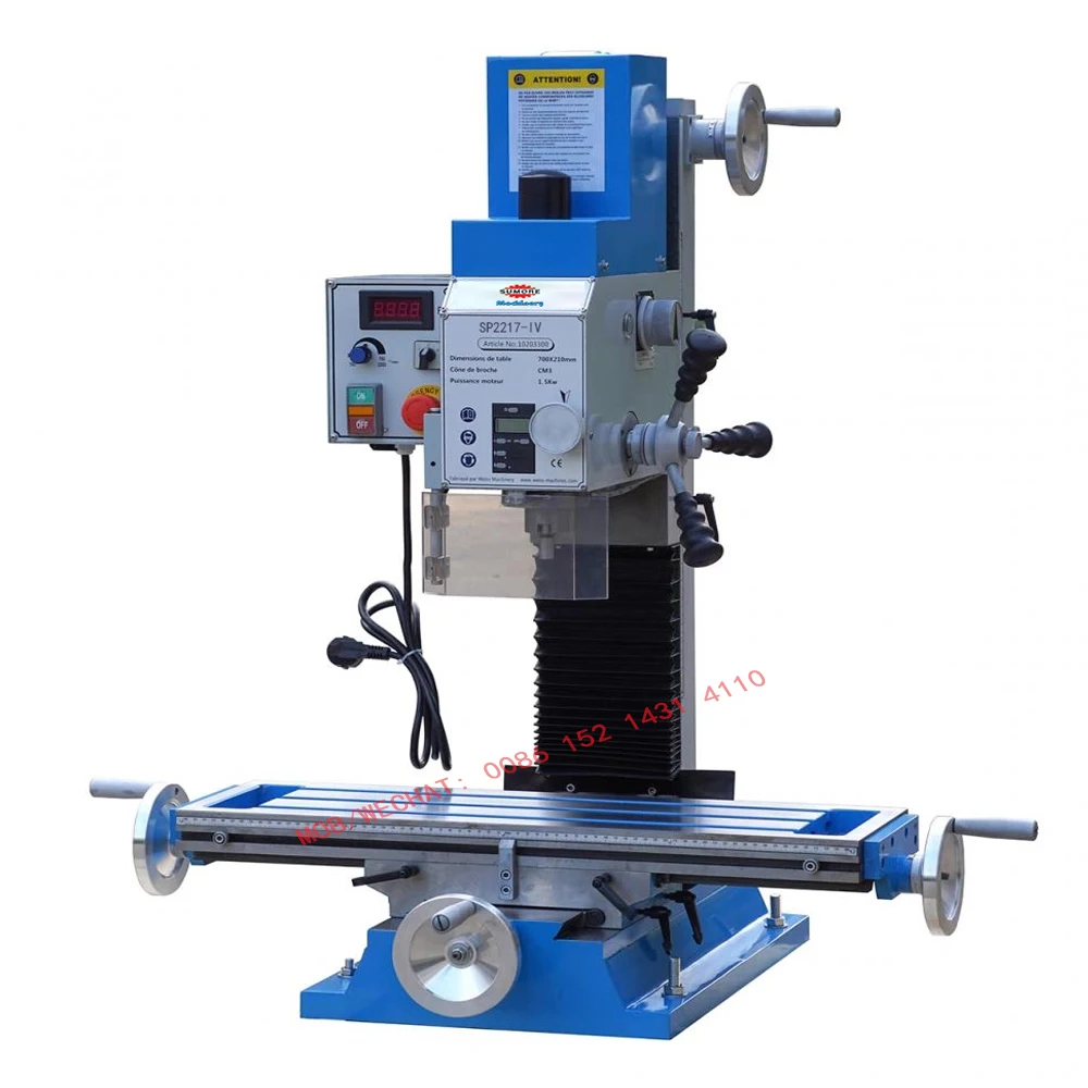 

800x210mm 1.5KW Brushless Small Metal Milling Machine with Tapping and Drilling SP2217-IV Professional Industrial Tool Unit