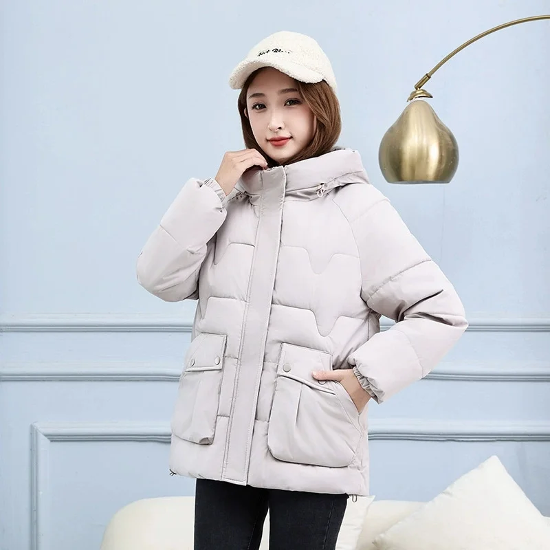 2025 nuove donne inverno giacca imbottita in cotone donna cappotto in cotone con cappuccio coreano allentato donna Parka cappotto invernale addensare outwear femminile