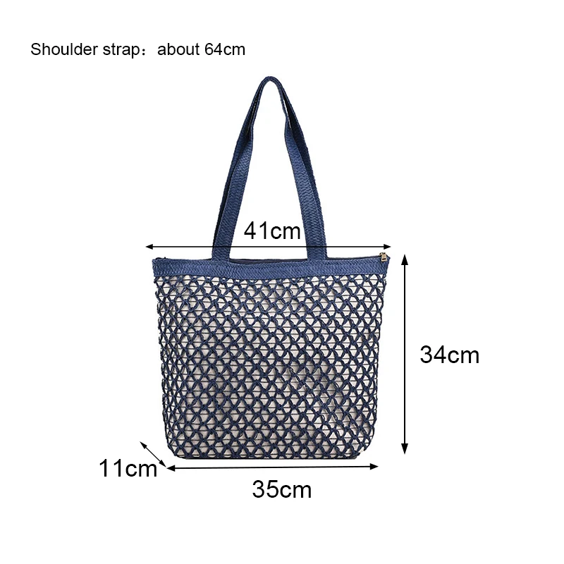 New Casual Handbag Straw Woven Hollowed Out large Capacity Tote Bag Women Bag Artistic Summer Niche Personalized Shoulder Bag