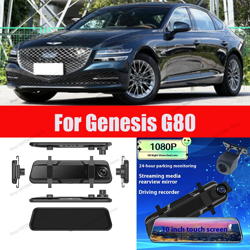 

For Genesis G80 4K WIFI GPS Car Dvr Mirror Dash CamDual Lens Dashcam Drive Recorder Stream RearView Mirror IPS Screen Camera