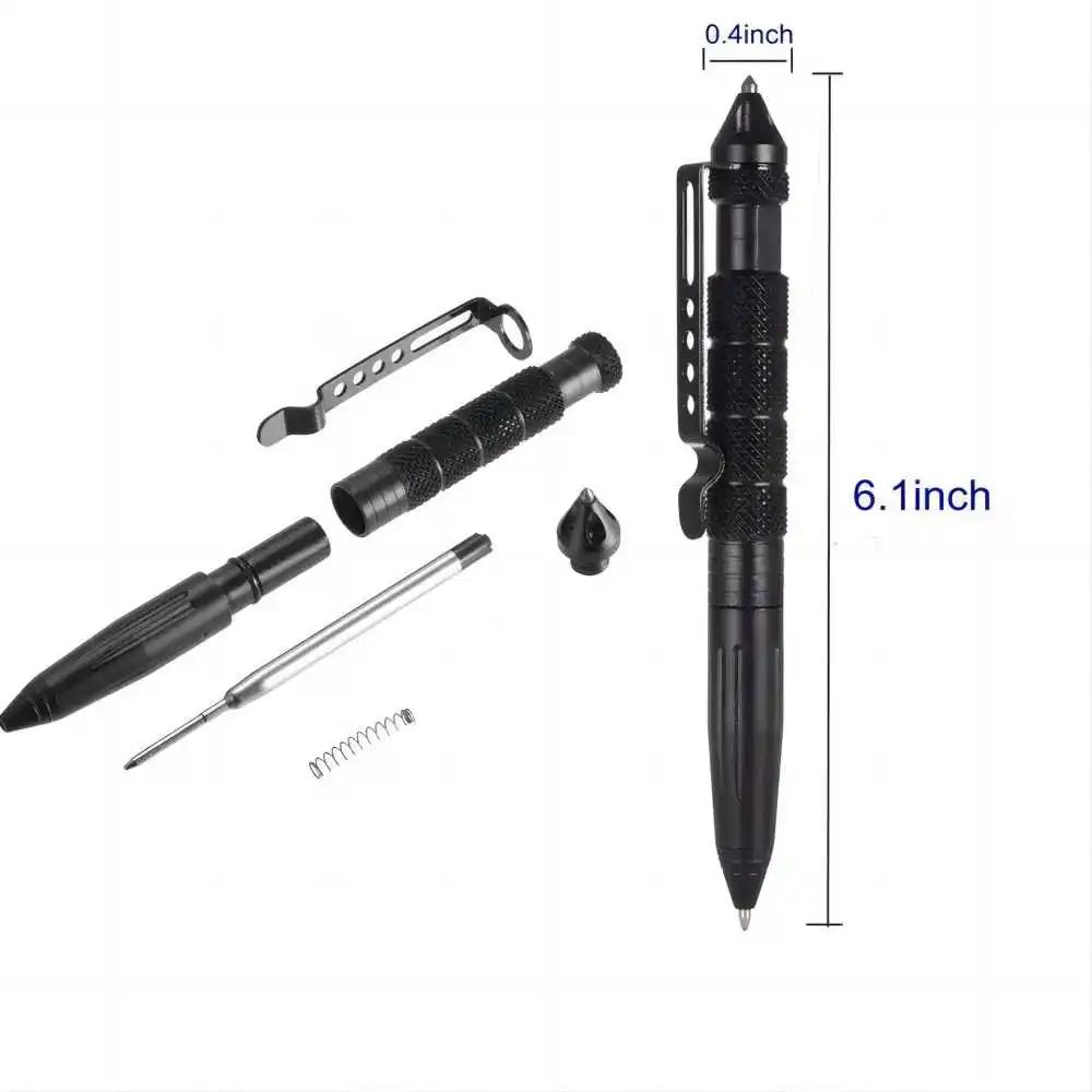 

1pcs Multifunctional Metal Tactical Pen Anti skid Emergency Glass Breaker Self Defense Supplies