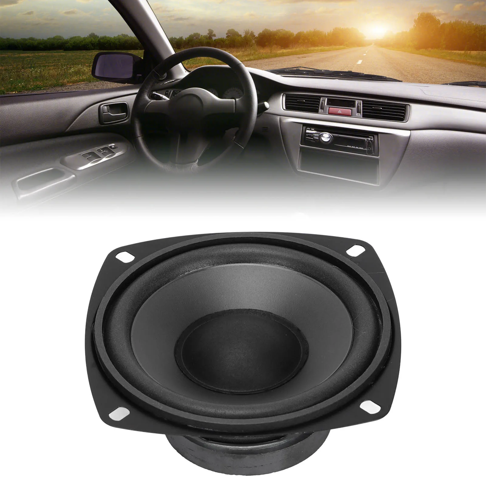 4 in Car Speakers 400W Car Speakers Midrange External Magnetic Type Coaxial 4 in Car Loudspeakers for Car Truck Black