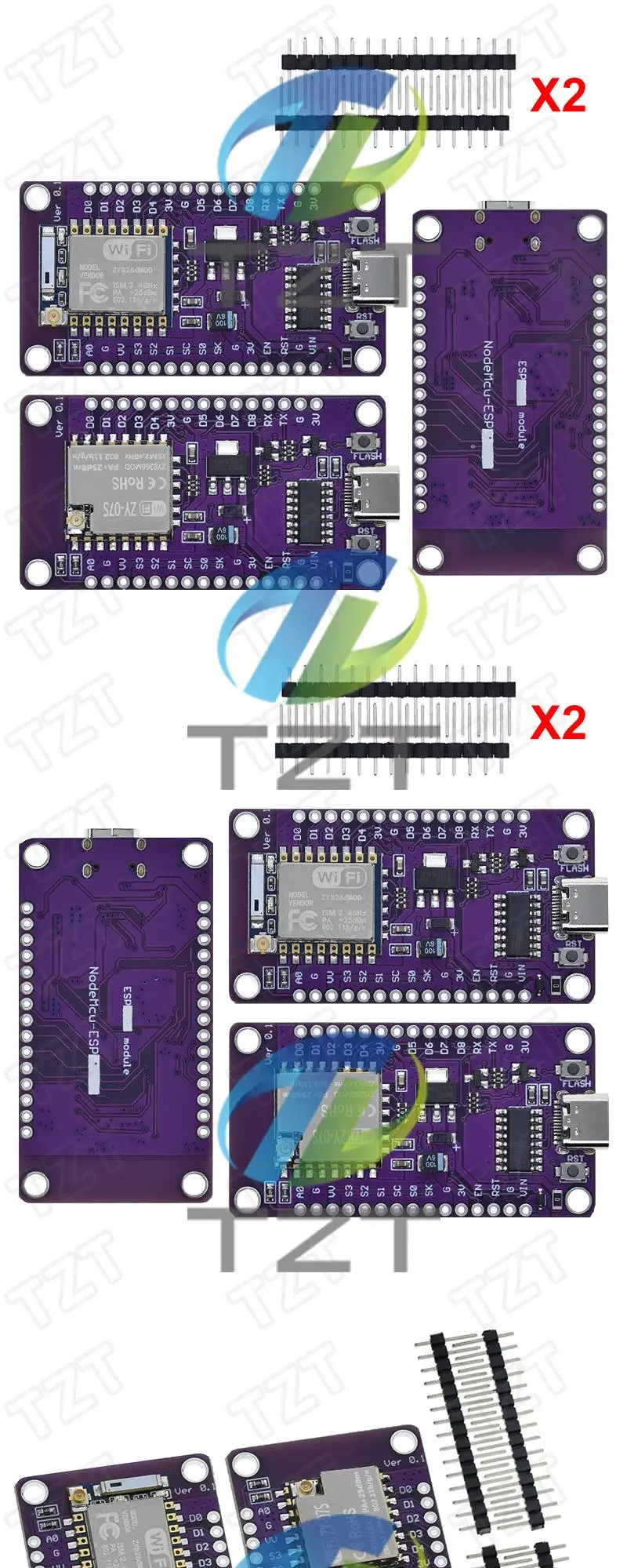 1/3 Stück Typ-C USB Nodemcu Lua ESP8266 Entwicklungsboard Serielles Drahtloses WIFI CH340 ESP-07/07S Modul für Arduino – Detail 4