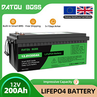 Datouboss lifepo4 Battery 12v 200ah Use for Inverter Support Series Parallel BMS System Local Warehouse Delivery Lithium Iron
