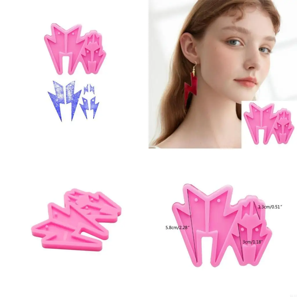 91AF Flashing Earrings Pendant Resin Mold Eardrops Silicone Moulds DIY Silicone Resin Ornament Beginner Tools
