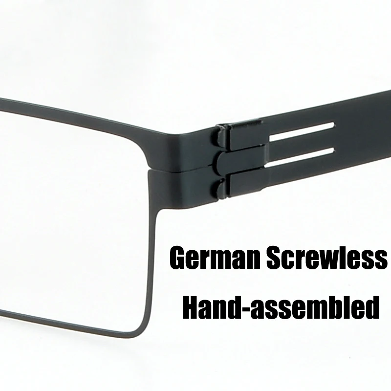 High Quality Screwless Thin Glasses Frame Ultralight Square Men Business Full Frames German Design Man Trendy Eyeglasses Optical