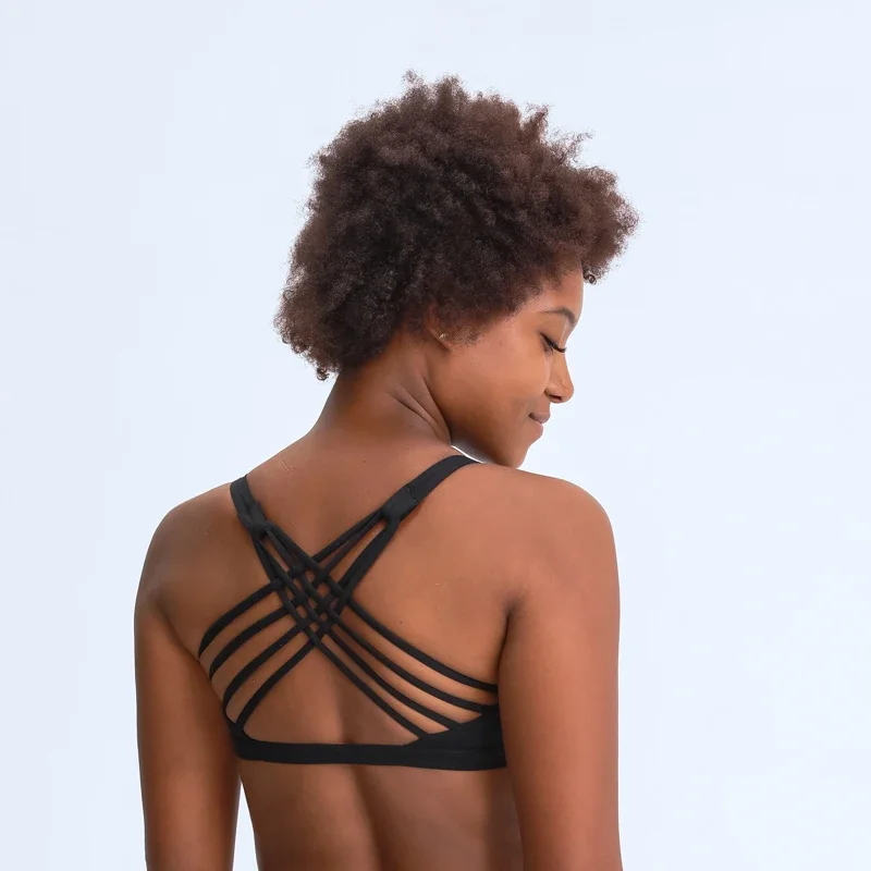 Nepoagym Cross Back Women Sport Bras Buttery Soft Medium Support Yoga Bra Plus Size Women Padded Push Up Fitness Bra