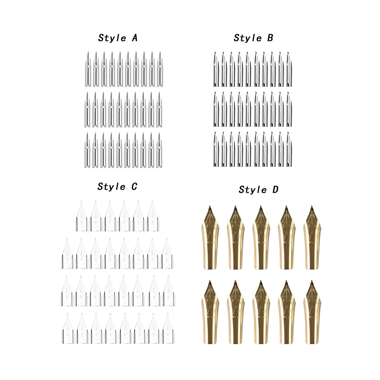 Plumes de rechange pour stylo plume, encre légère, dessin, usage personnel, pratique, métal, écriture, bureau