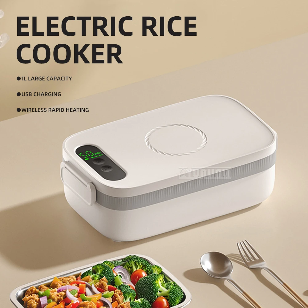 304 Inner Pot No Water Injection Charging Model FH-4B Stainless Steel Food Warmer Portable Electric Heated Lunch Box