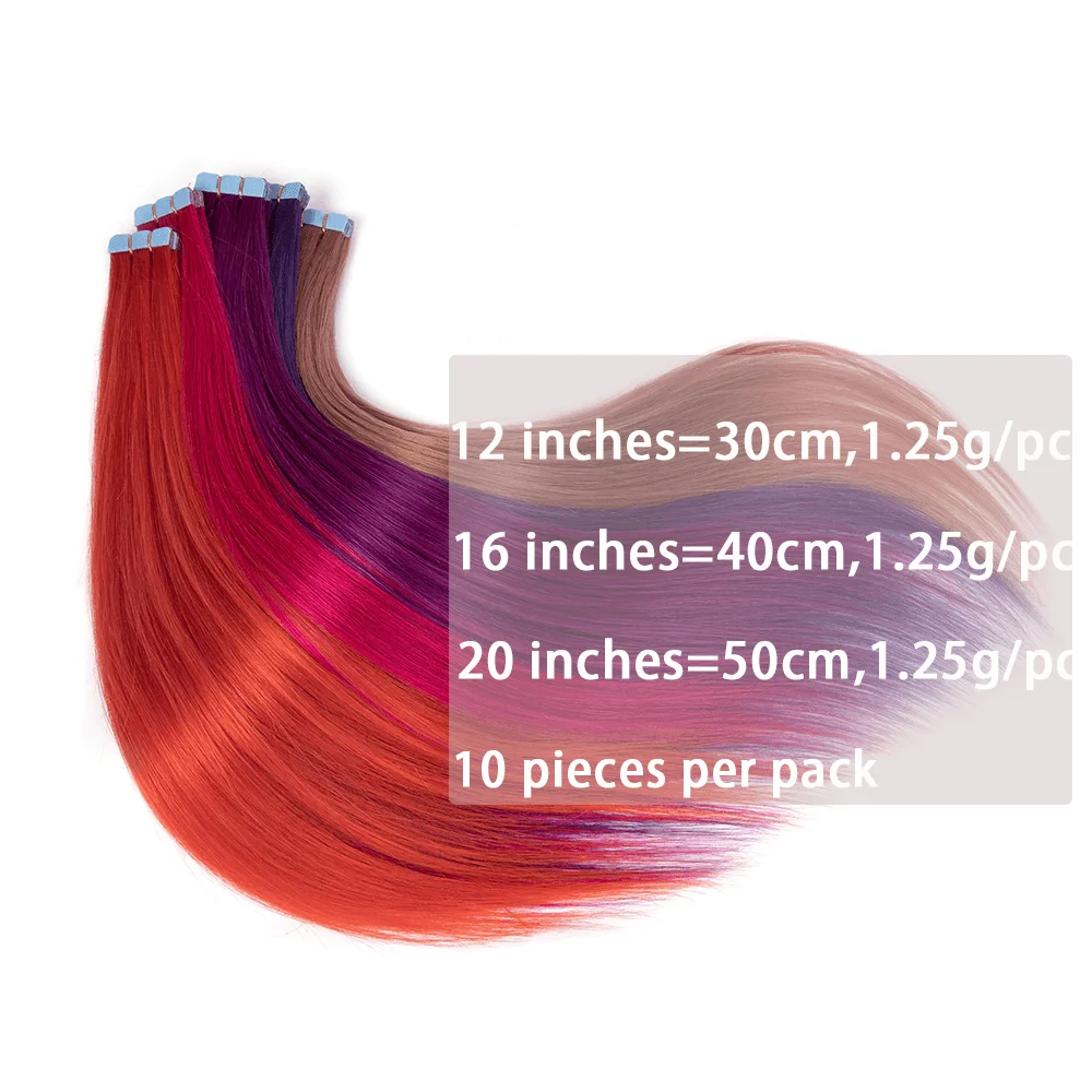 شريط أخضر صغير في وصلات الشعر البشري 12-20 بوصة مايكرو الشريط الشعر سلس لاصق خصلات شعر للحفلات التنكرية #3