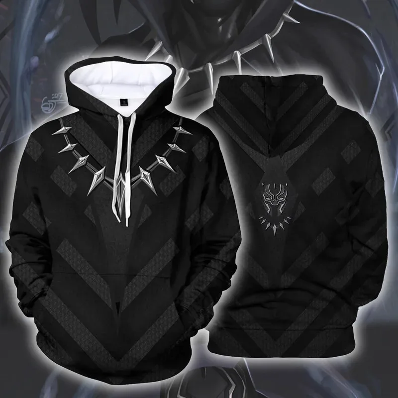 popular movie Black Panther 3D Printed Hoodies Men Women Black Panther Hooded Sweatshirts hip hop Zipper Pocket Jackets