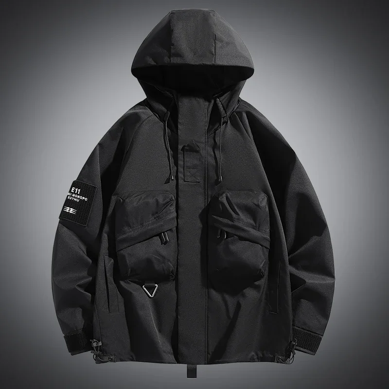 Men's Waterproof Jacket Spring Autumn Fashion Trendy Brands Work Style Outdoor Adventure Windproof Hooded Coat Men's stormcoat