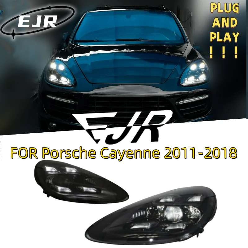 Dla Porsche Cayenne 2011-2018 Reflektory samochodowe 958.1 958.2 wysokiej jakości aktualizacja LED do przednich reflektorów samochodowych 9Y0 Plug and Play
