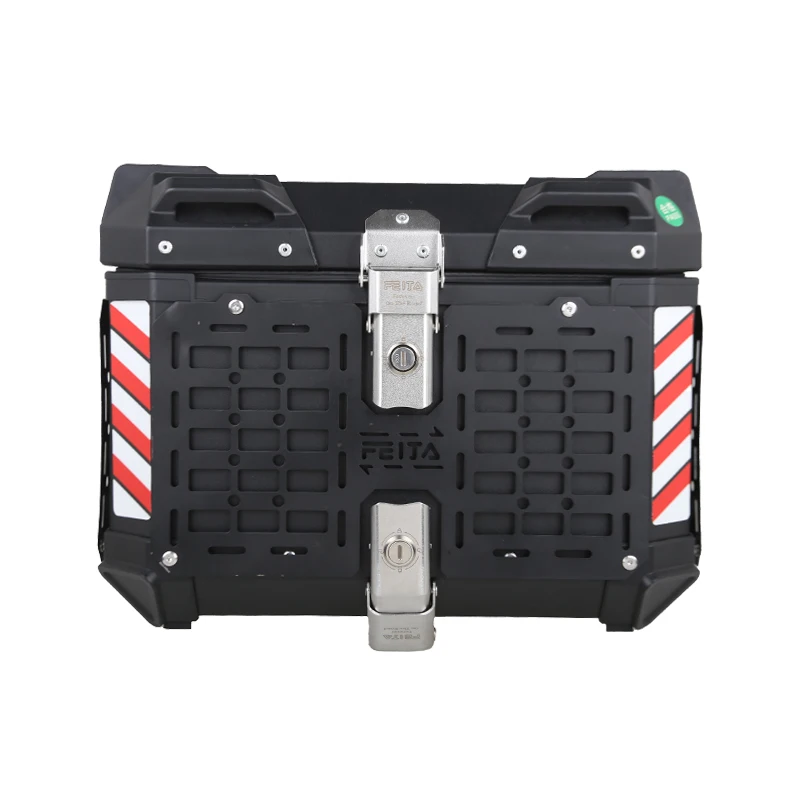 

45L Aluminum Alloy Motorcycle Trunk Helmet Storage Box Large Capacity Black Knight Riding Storage Box