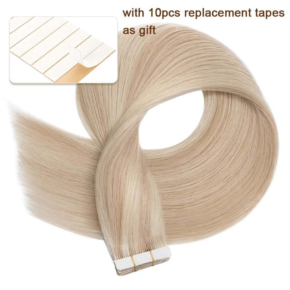 SEGO 2.5G/PC Tape in Hair Extensions Human Hair Invisible Tape in Skin Weft Straight Real Natural Hair for Women 50g