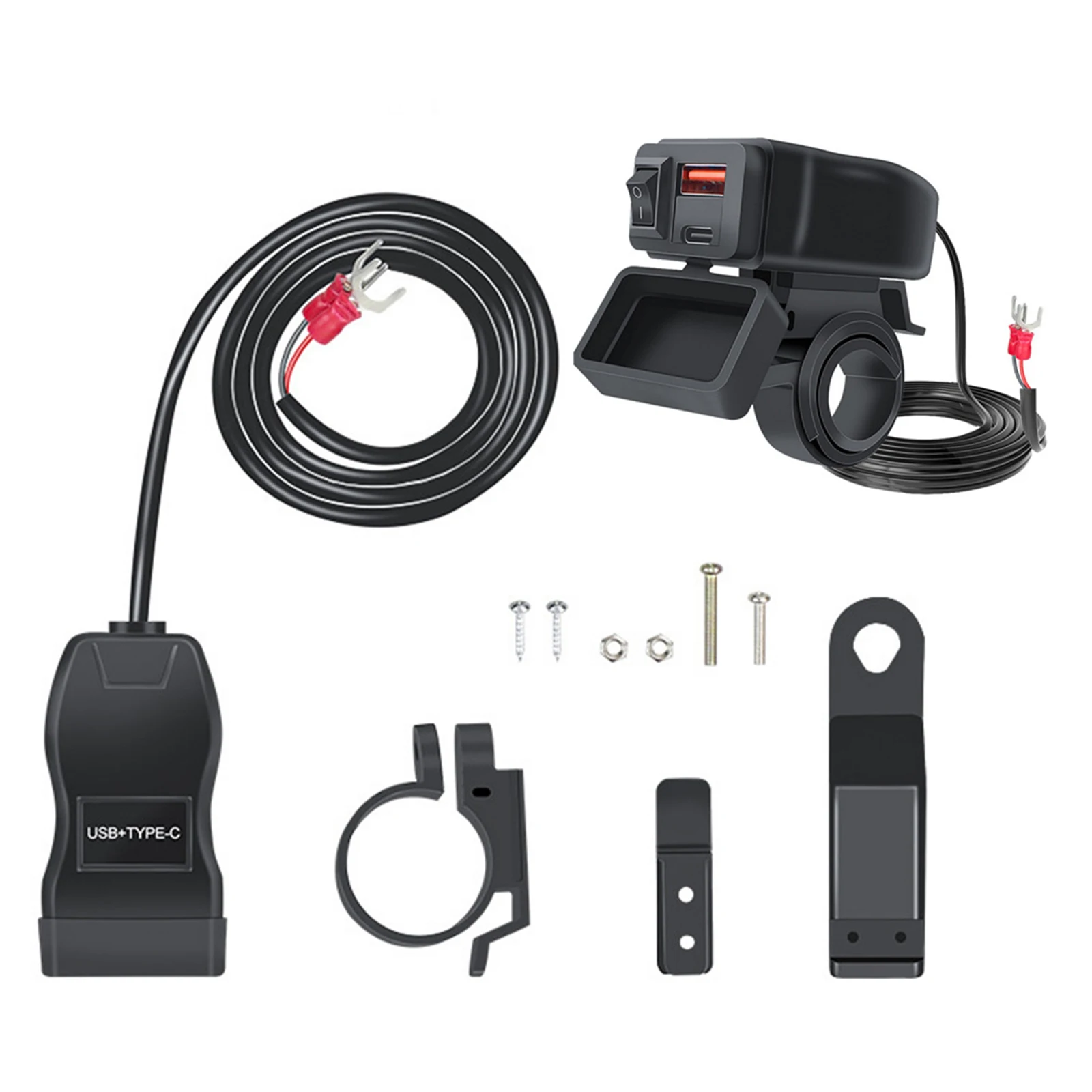 Motorcycle Vehicle-Mounted Charger Waterproof USB Adapter 12V Phone Dual USB Port Quick Charge 3.0 With Switch Moto Accessory