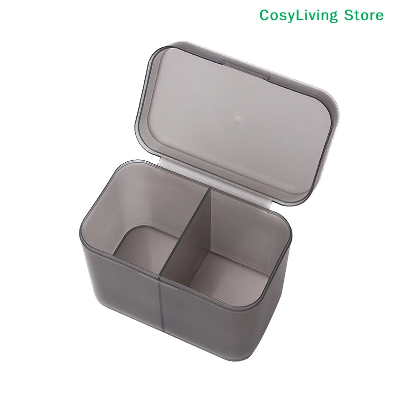 [CL]Cotton Pads Swab Nail Wipes Makeup Brushes Organizer Storage Box Holder Container Case Independent Double-Compartment[CL] view 4