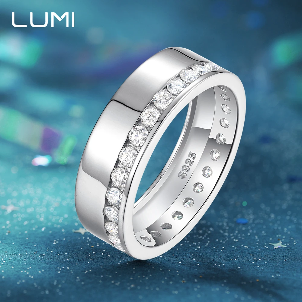 

D-color VVS Moissanite Ring for Men Hypoallergenic 925 Sterling Silver Engagement Wedding Band Party Rings Luxury Jewelry