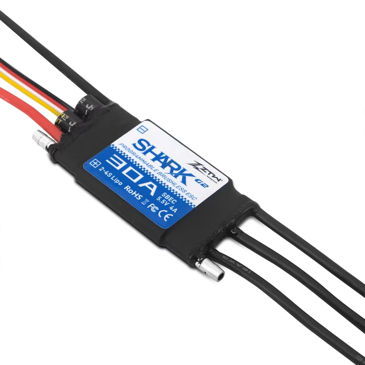 ZTW Shark G2 20A 30A 40A 50A 60A 80A 100A SBEC 5V/6V 8A Controlador de velocidad sin escobillas 32 bits ESC para propulsor submarino de barco RC