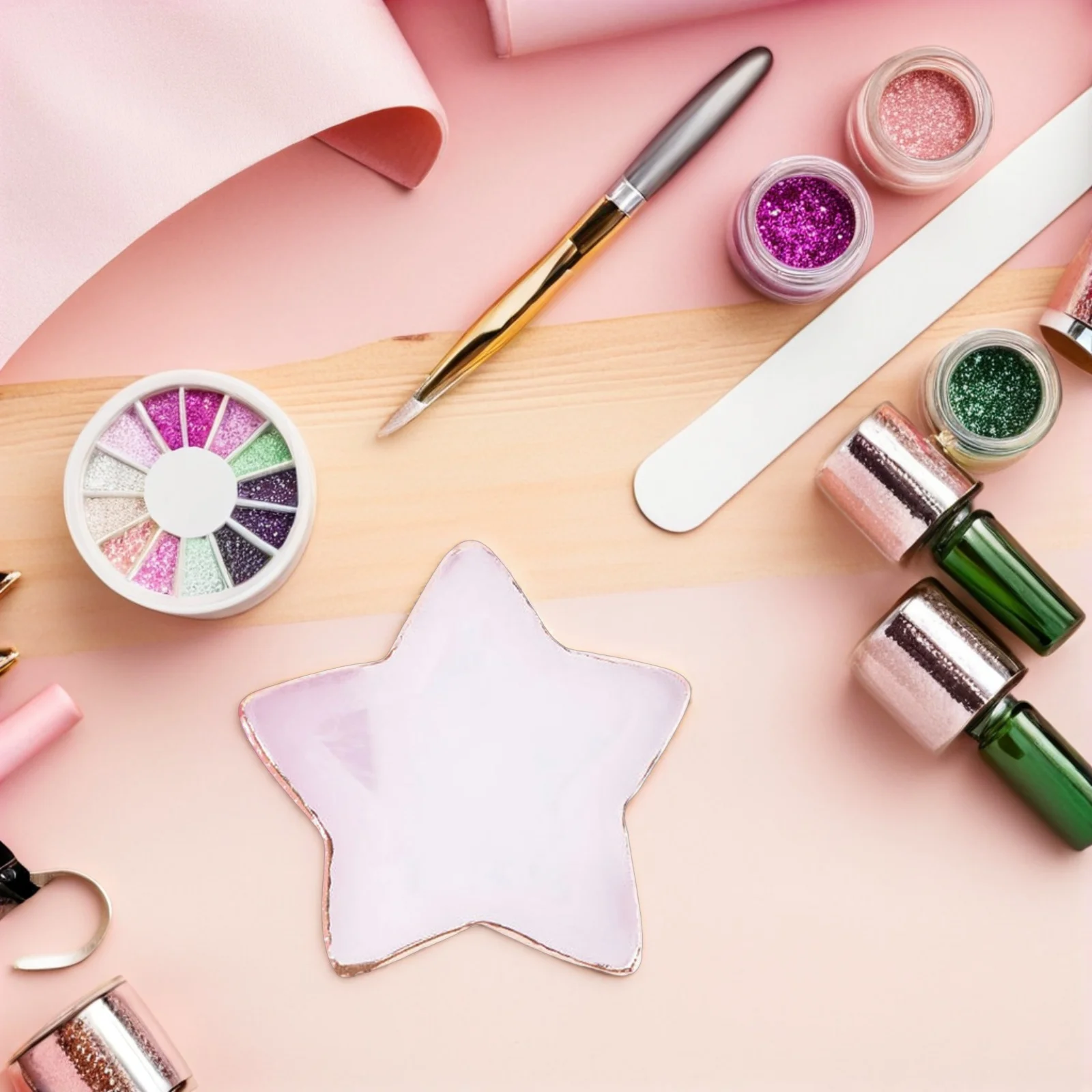 

Stylish Resin Manicure Palette Nail Smooth Easy Star Shape Colors Blending Mixing Foundation Lipsticks