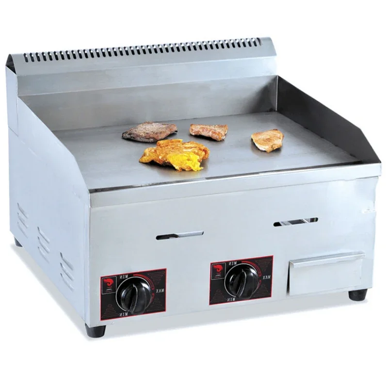 l Natural Gas Hand Cake Machine Fried Squid Machine Iron Plate Grill GH-718 Gas Flat Griddle Steak Fried Noodles Desktop Gril