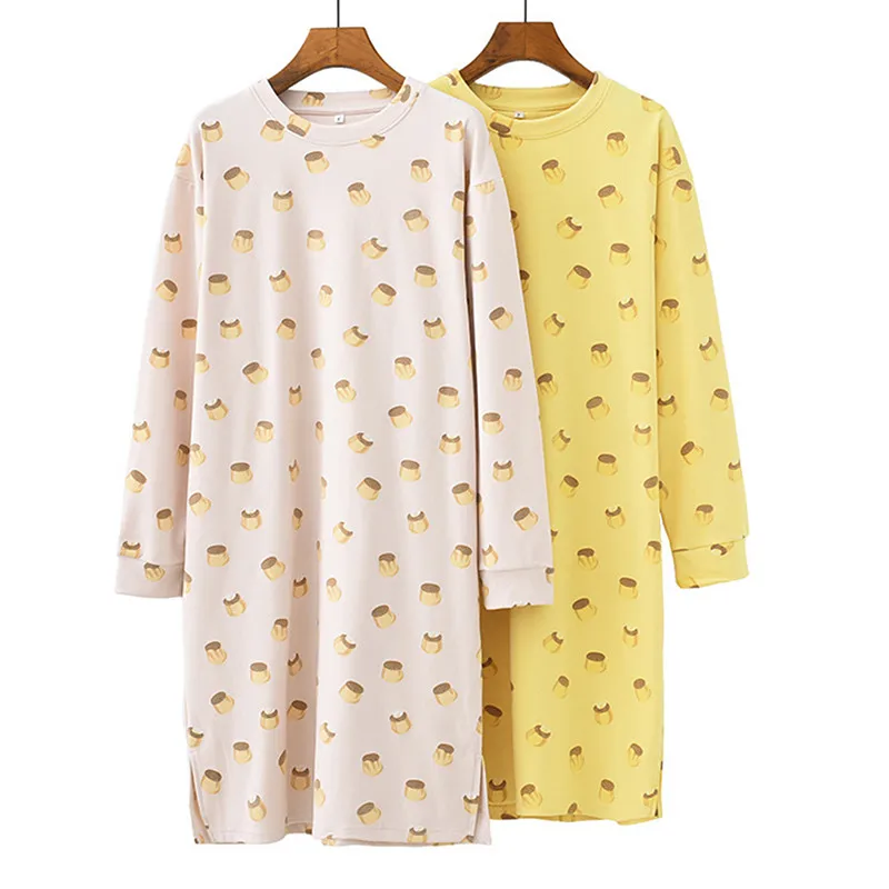 

Hot Velvet Warm Sleepwear For Sleeping Night Dress Women Thick Autumn Winter Loose Nightgowns Female Long Sleeve Nightshirt