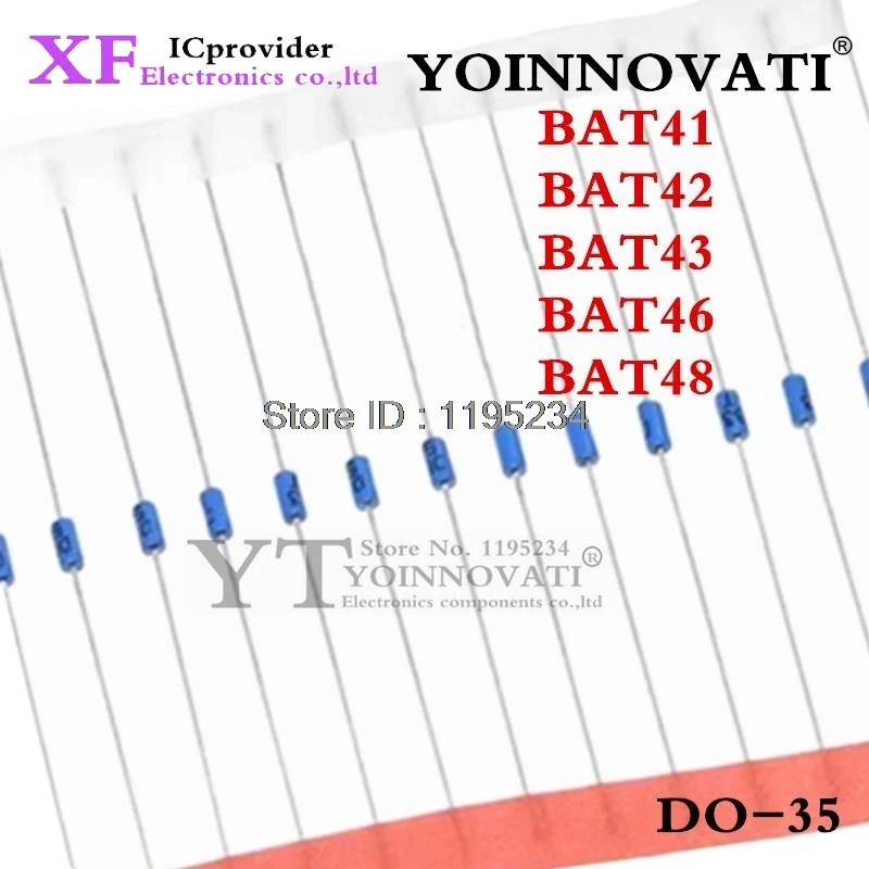 10PCS 100PCS BAT41 BAT42 BAT43 BAT46 BAT48 DO-35