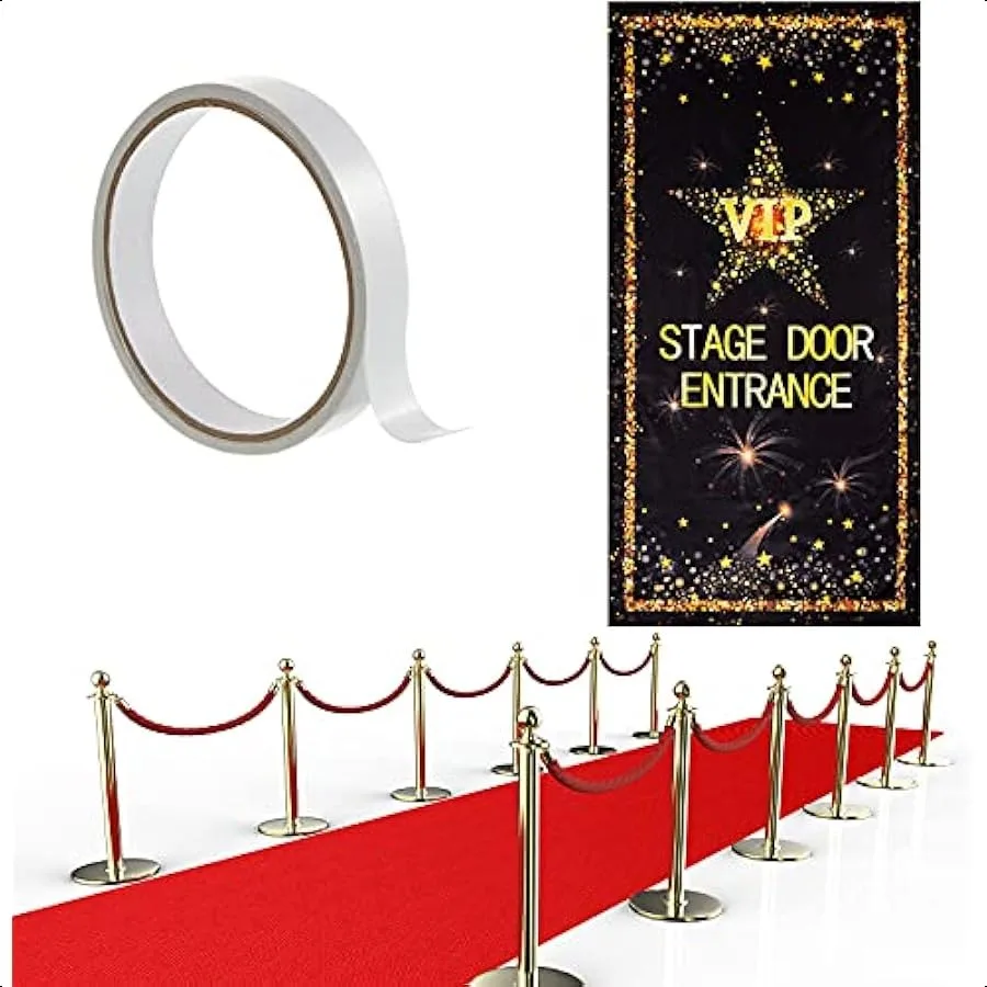 

Red Carpet Runner 2.6 x 15 ft Not Slip Red Aisle Runner VIP Stage Door Entrance Cover Movie Theme Party Accessory 55 GSM Thickn