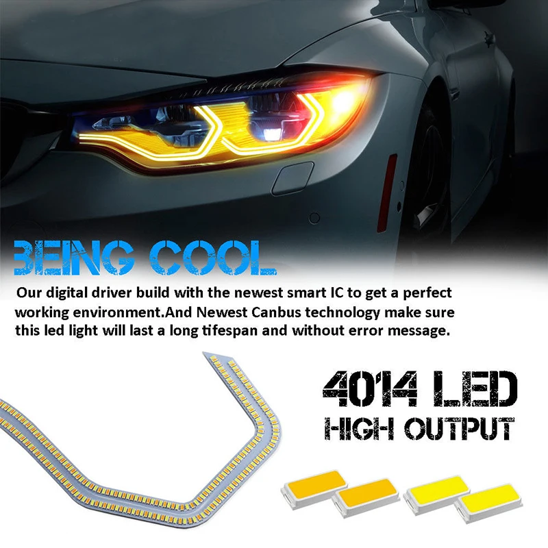 iJDM Concept M4 Iconic Style Dual-Color LED Angel Eye Halo Rings For BMW F30 F31 E60 E90 E92 E93 E61 E46 M3 M5 Light Retrofit view 2
