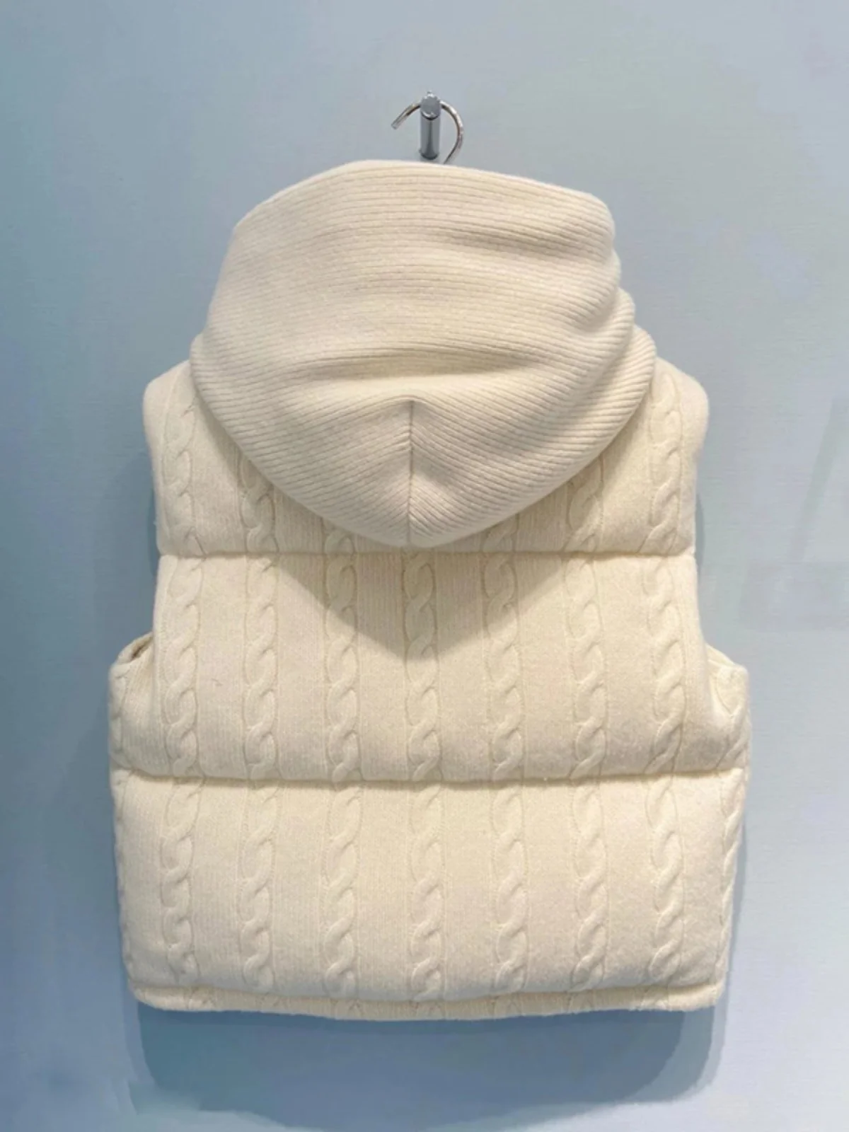 여성용 후드 다운 재킷, 독특한 디자인, 출퇴근용, 순색, 지퍼 클로저, 다운 재킷