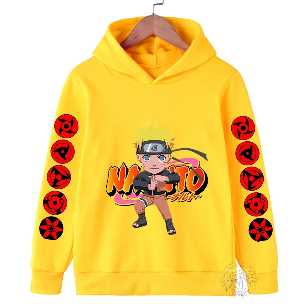 Sudadera con capucha de Naruto para niños y niñas, ropa informal con estampado de dibujos animados, Top de primavera y otoño, novedad de 2024