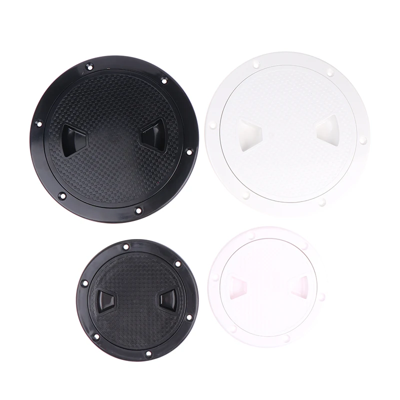 

1pc Boat-Ready White Round Non-Slip Inspection Hatches - Sizes 4", 6" With Detachable Cover - ABS Plastic Screw Out Access Hatch