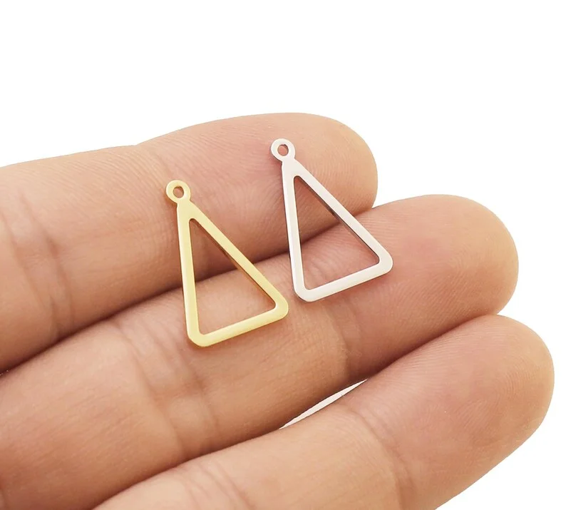 10pcs Triangle Charm, Earring Charms For Jewelry Making, Geometric Findings, DIY Ornament, 18.6x12.5mm -G126