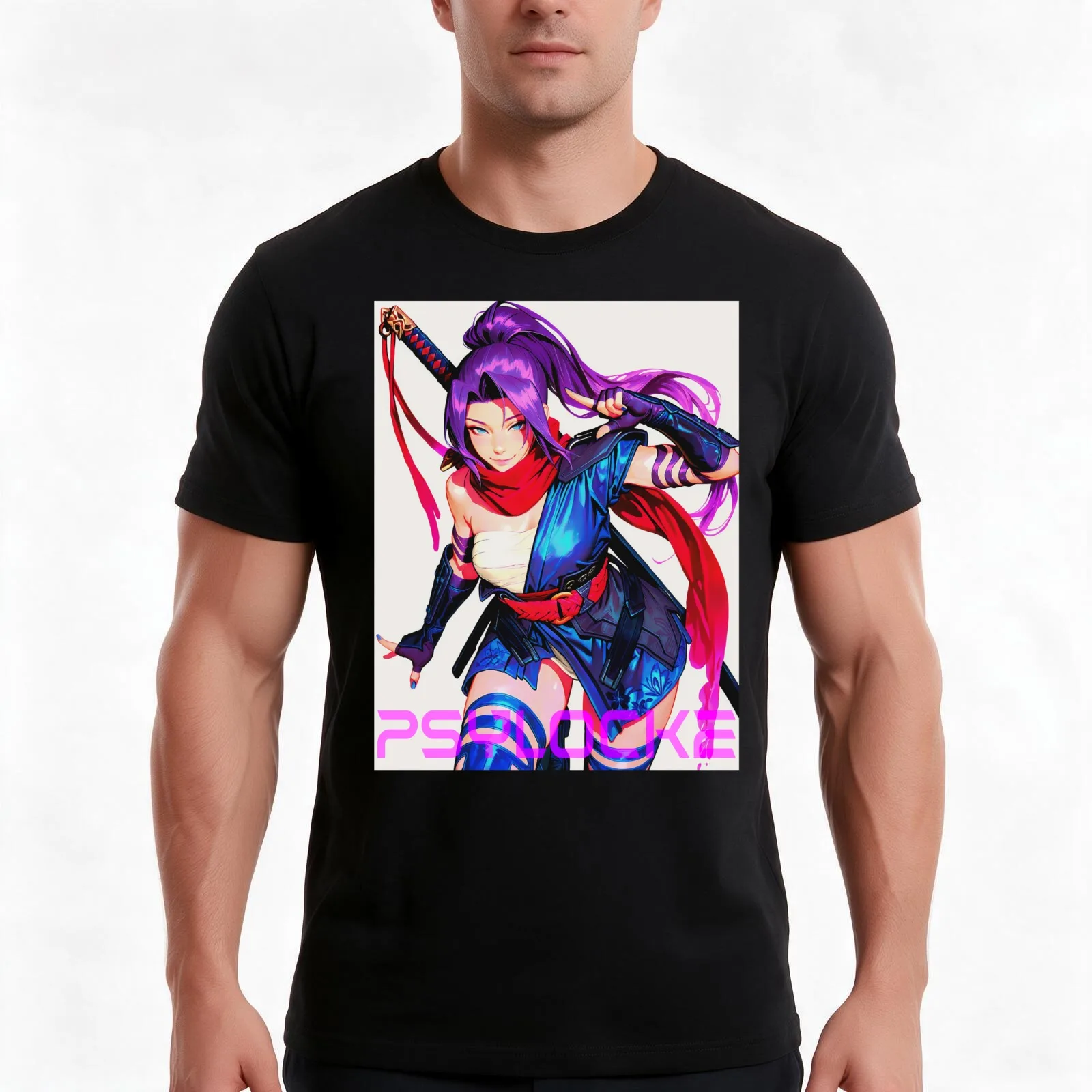 Psylocke Typographic Design T-Shirt Summer Casual Cotton Tee Oversized Streetwear Tops Vintage Graphic Print 100% Cotton