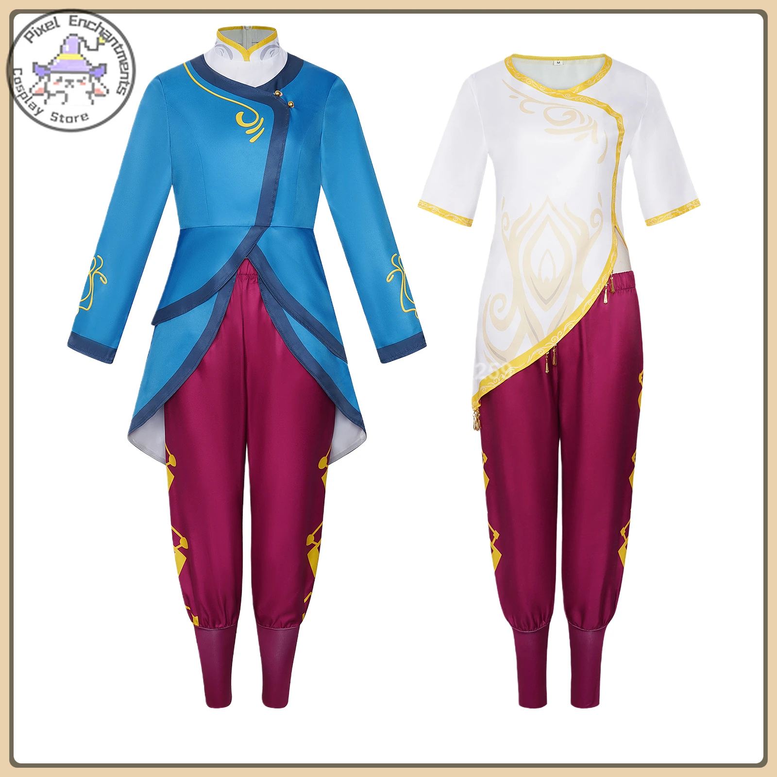 

Hot Elian Role Playing Costume (Chic Style) Slim-Fit Blue&White Suit Full Set High Quality Comic Con Party Outfit (Female Adult)