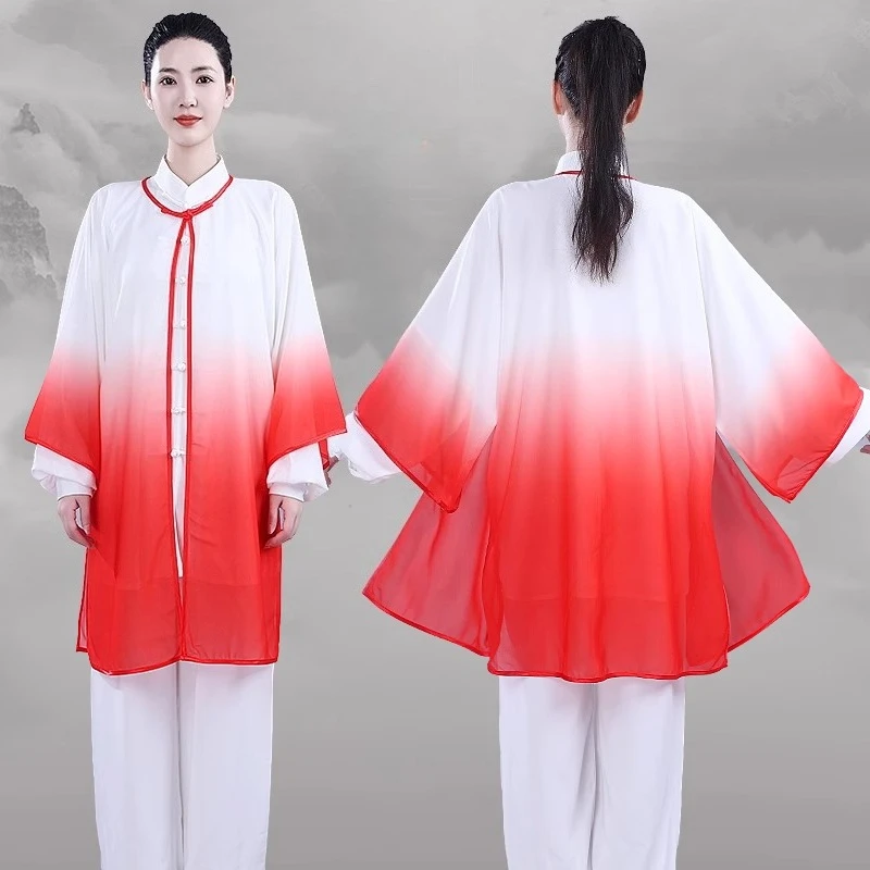 تاي تشي موحدة الصينية التقليدية تانغ دعوى الكونغ فو الملابس الووشو الكونغ فو ممارسة الملابس في الهواء الطلق سترة رياضية السراويل مجموعات #4