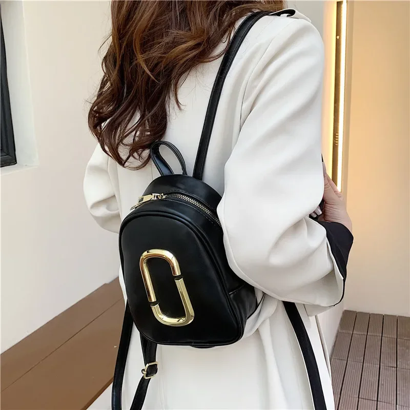 

Women's Simple Solid Color Backpack, Korean Ins, 2025 Work Commuter, Versatile Fashion Casual Backpack