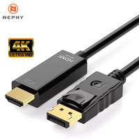 DP DisplayPort to HDMI VGA DVI Adapter Connecto Converter 1.8m Gold cable 4K 1080P For desktop laptop PC TV monitor projector