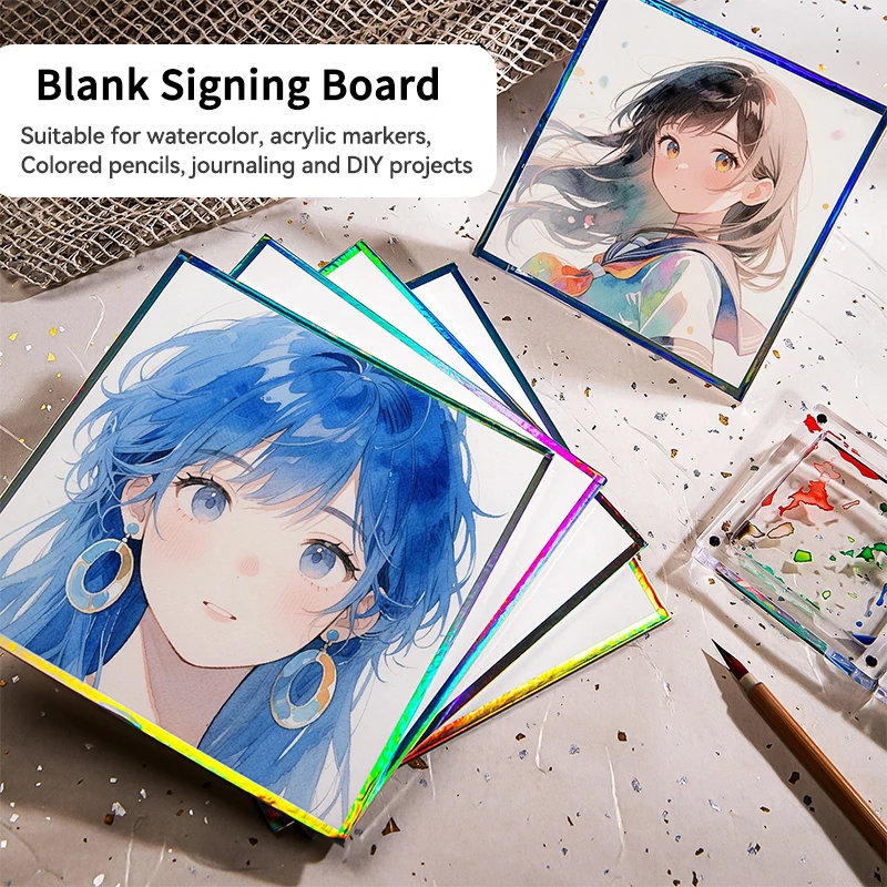 

BORRENCE 5Sheets 300g Watercolor Paper Signing Board Frame 2mm Thick Paper for Colored Pencil Acrylic Markers Watercolor Paint