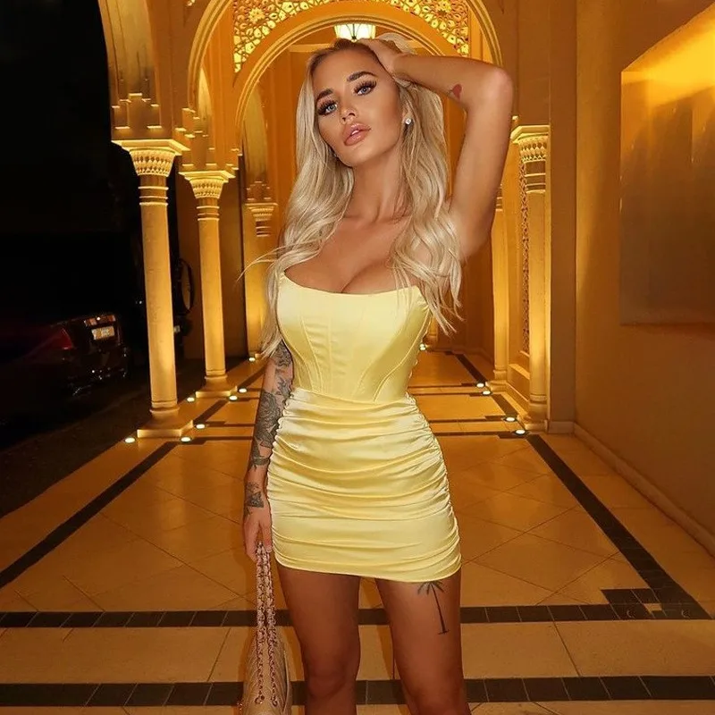 2025年春夏新作 Sle レディース クラブナイト Sle ショルダーレス ワンショルダー プリーツ ラップチェスト オル スカート ドレス