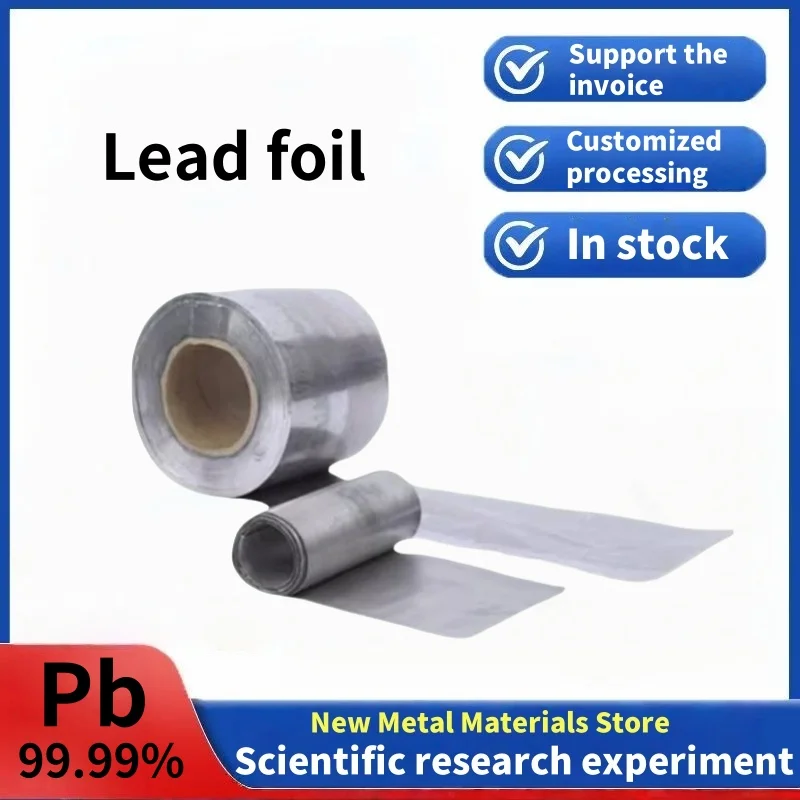 Lámina de plomo de 0,1 mm, lámina de plomo experimental de 0,2 mm, tamaño personalizado de hoja de plomo de investigación, placa de plomo a prueba de radiación