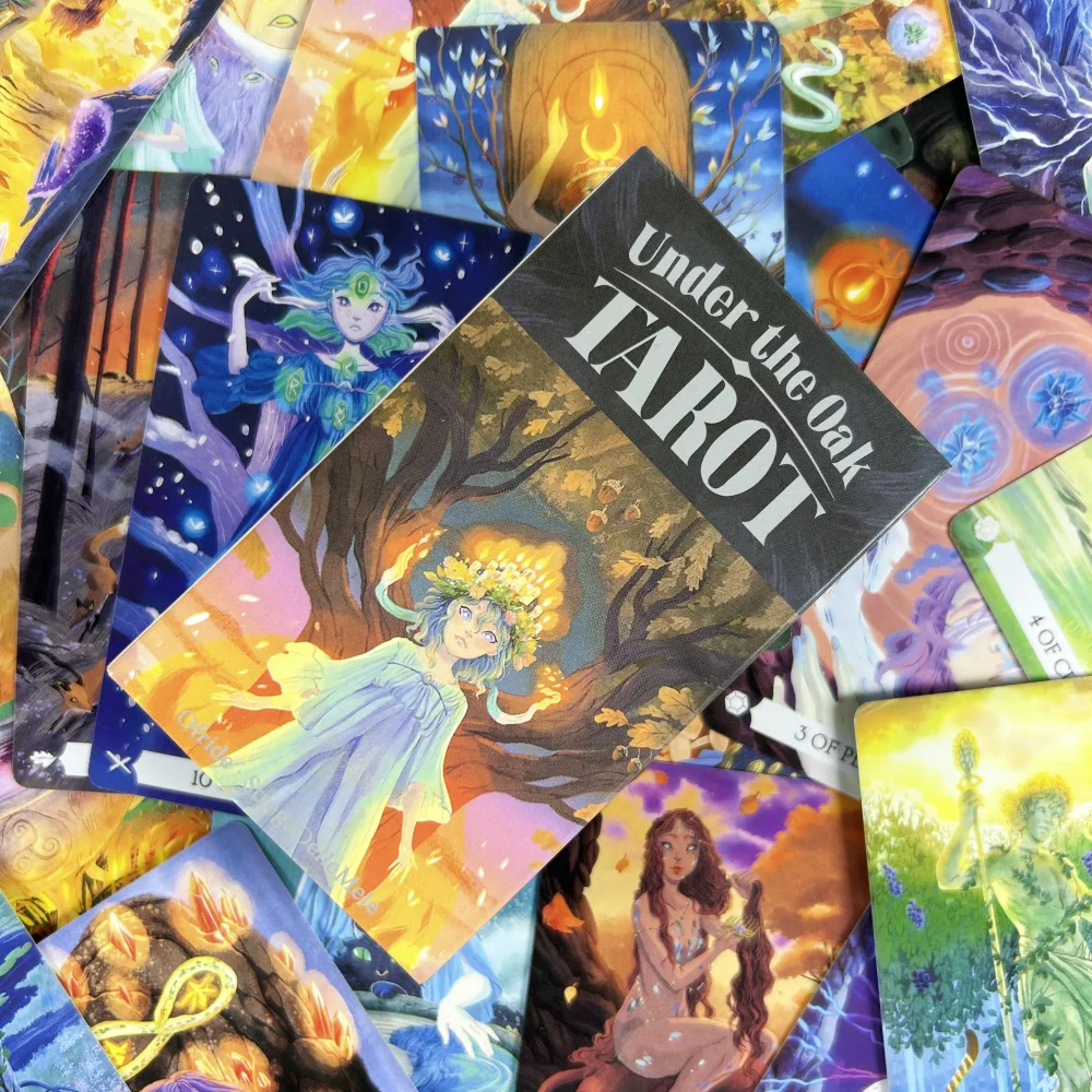 Cartas de Tarot bajo el roble, 78 Uds., tarjetas de juegos de mesa, regalos portátiles para juegos de fiesta familiar