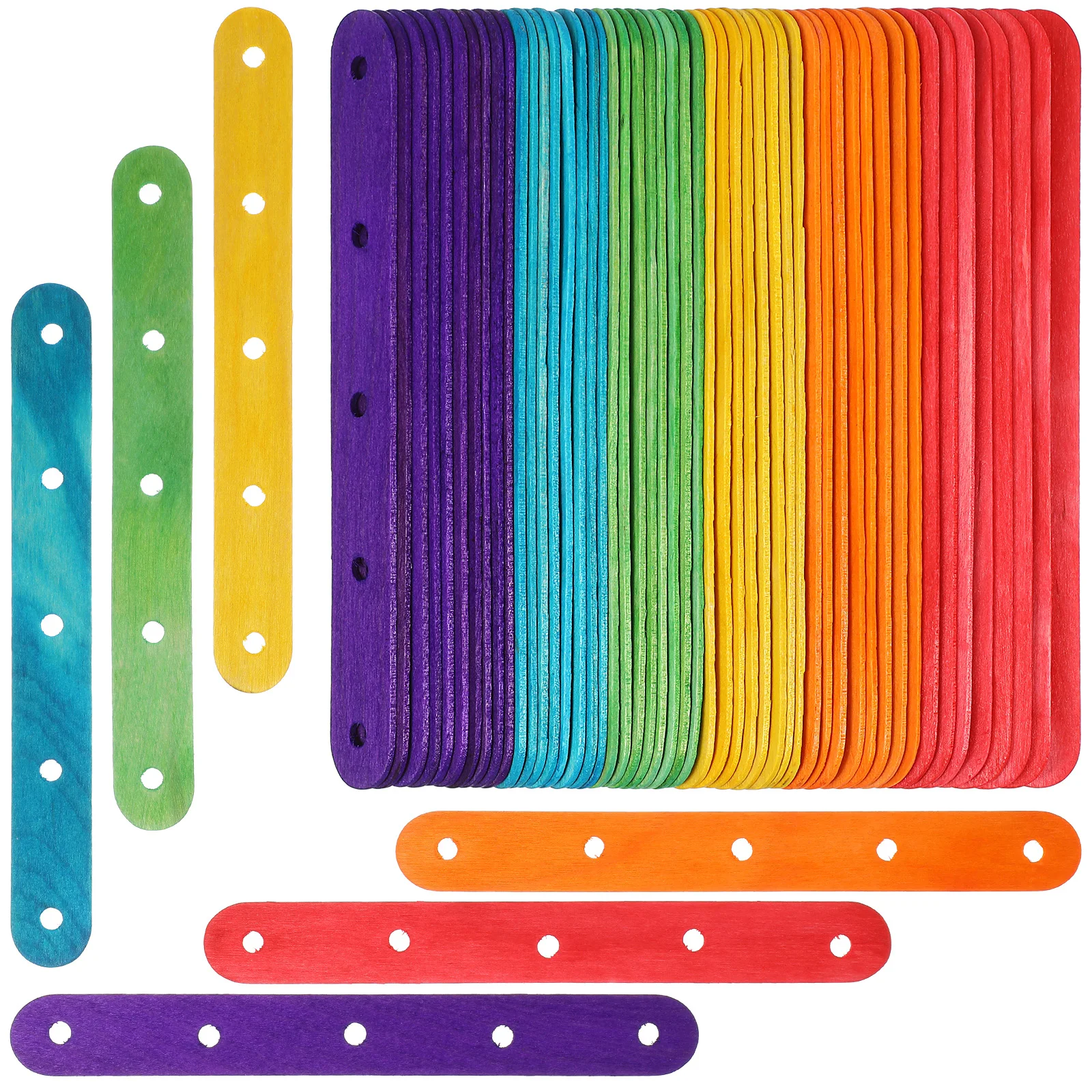

100 pcs Colored Popsicle Sticks 15x1.8cm Craft Making Birch Wood Safe Smooth Versatile Use Diy Supplies