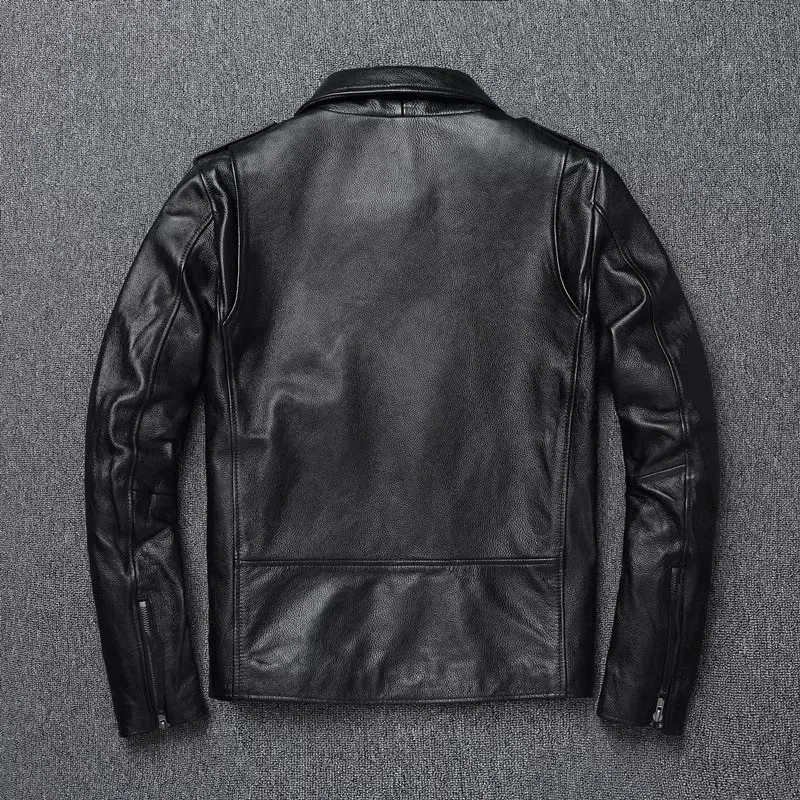 Shop Best.Cool Motor Rider real leather jacket.Wholesales cheap genuine cowhide coat.Plus size Slim fit wear.Men